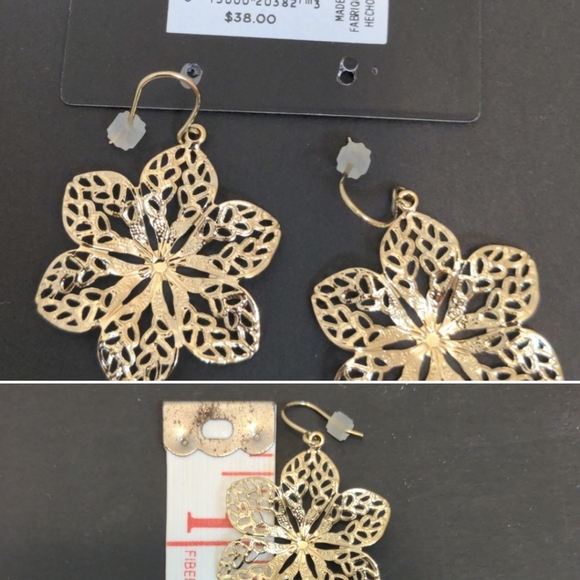 Relisting as a set: BCBG Filagree necklace and earrings gold-colored - Picture 8 of 10